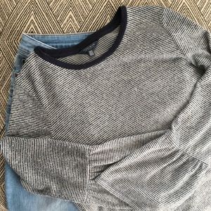 Lucky Brand Long Sleeve Top Bell Sleeves Blue Medium